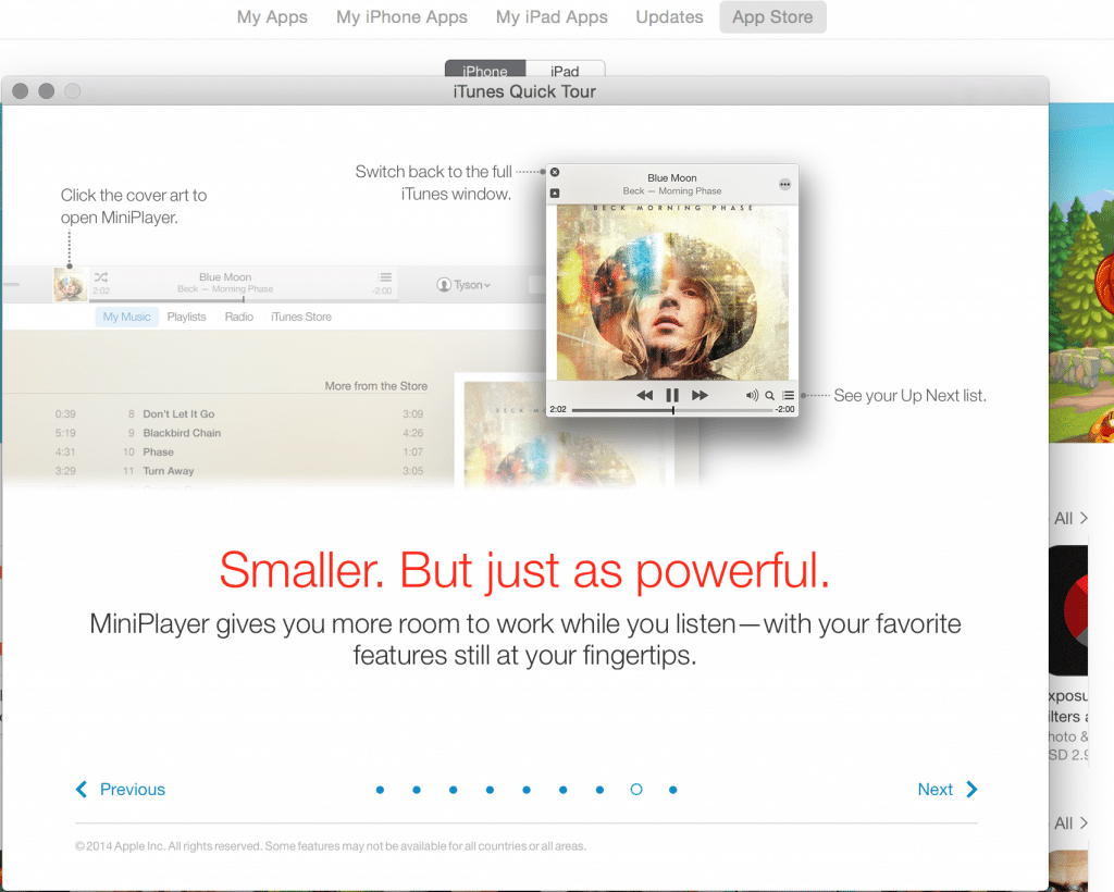 iTunes 12.1 Mini Player