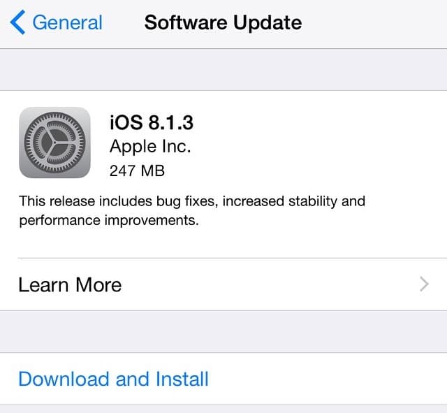 iOS 8.1.3 update