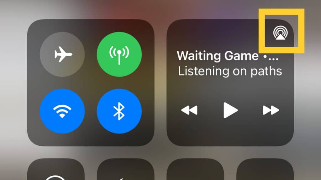 AirPlay icon in Control Center.