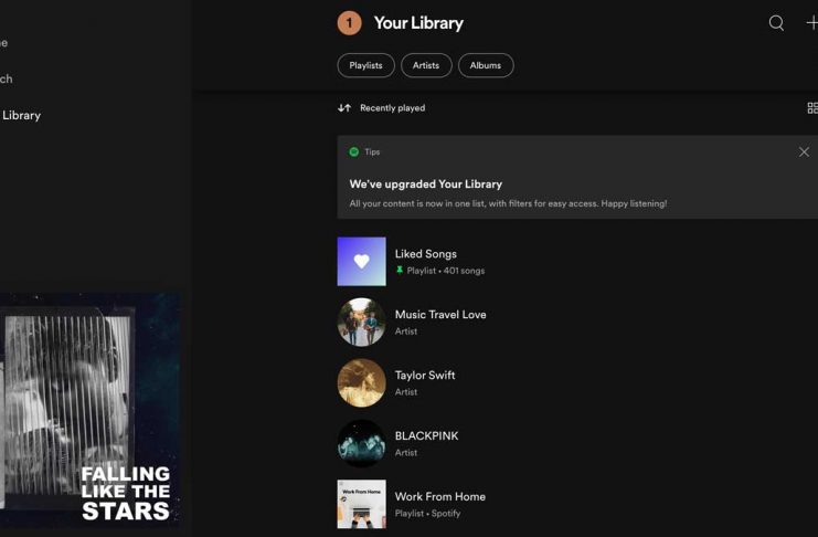 Spotify New Library